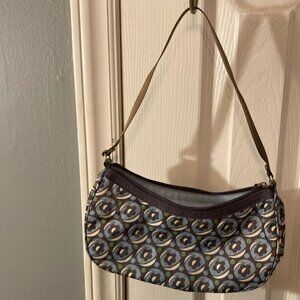 Aeropostale Blue and Brown Shoulder Bag with Geometric Pattern